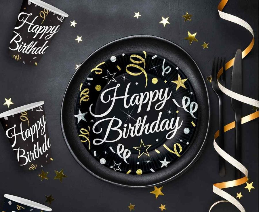 Kubeczki papierowe B&C Happy Birthday 250ml 6szt PW-KHBI GoDan